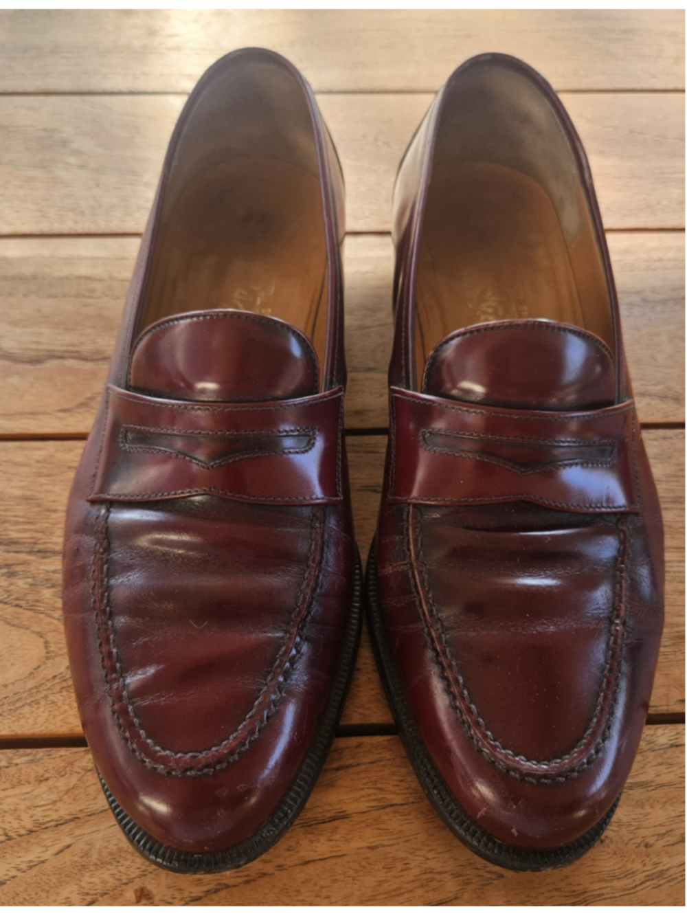 Salvatore Ferragamo Vintage Penny Loafers Oxblood Burgundy Leather Men's 8.5 D